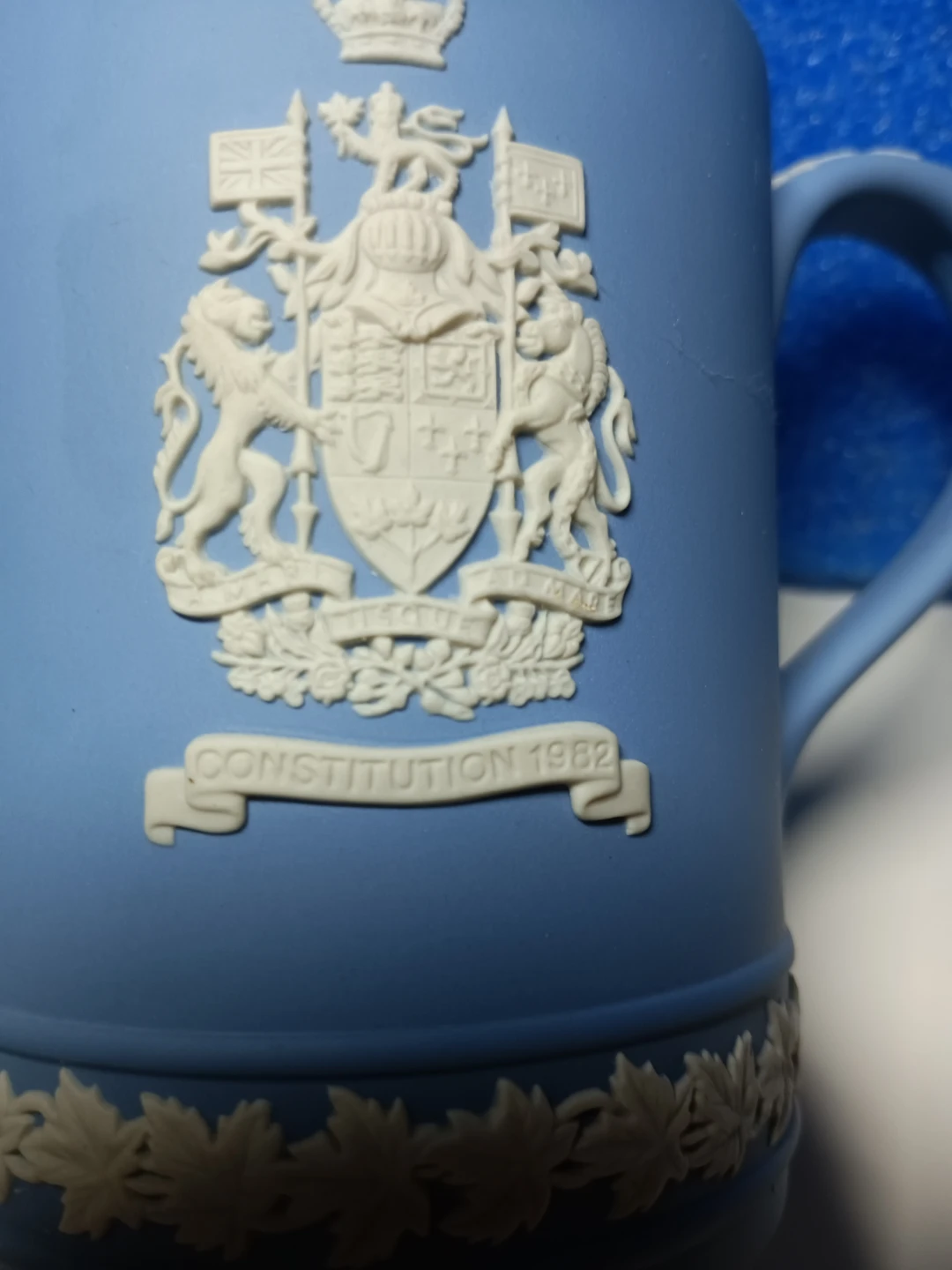 Wedgwood Jasperware Canadian Constitution Mug 1982