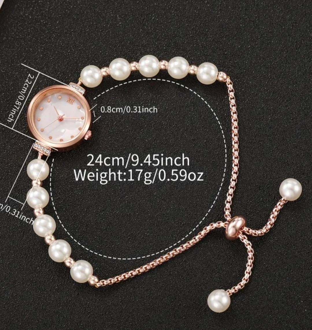 Women's Pearl Beaded Bracelet Watch - photo 4
