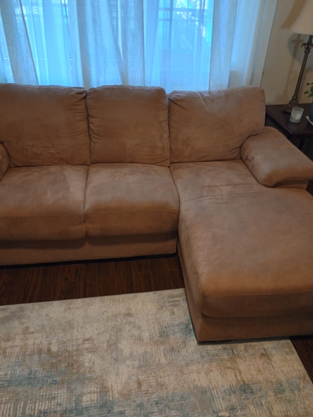 Sandy Brown Suede Sectional Sofa - photo 3
