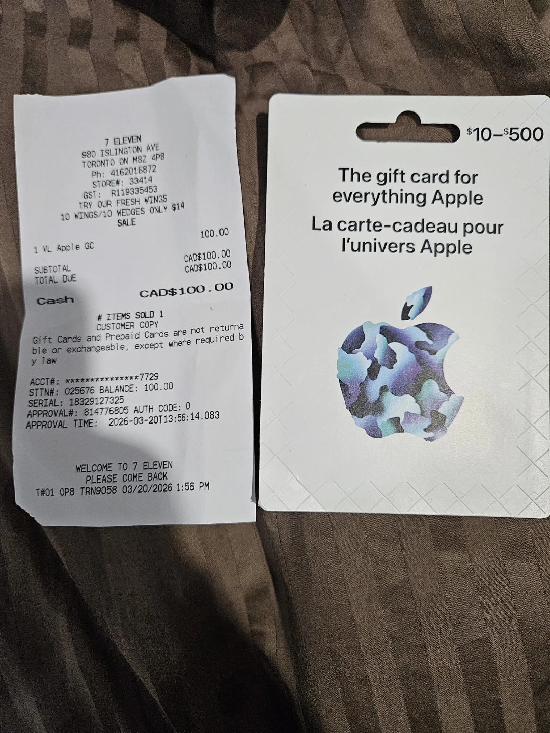 $100 apple gift card