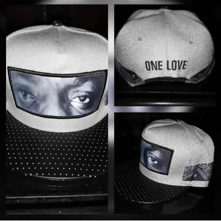 Grey Snapback Hat with "ONE LOVE" embroidered on back - photo 4