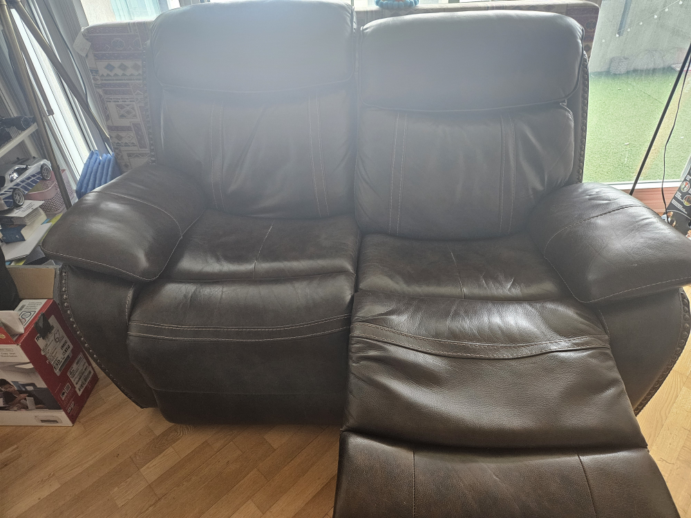 Brown Leather Recliner Loveseat - photo 2