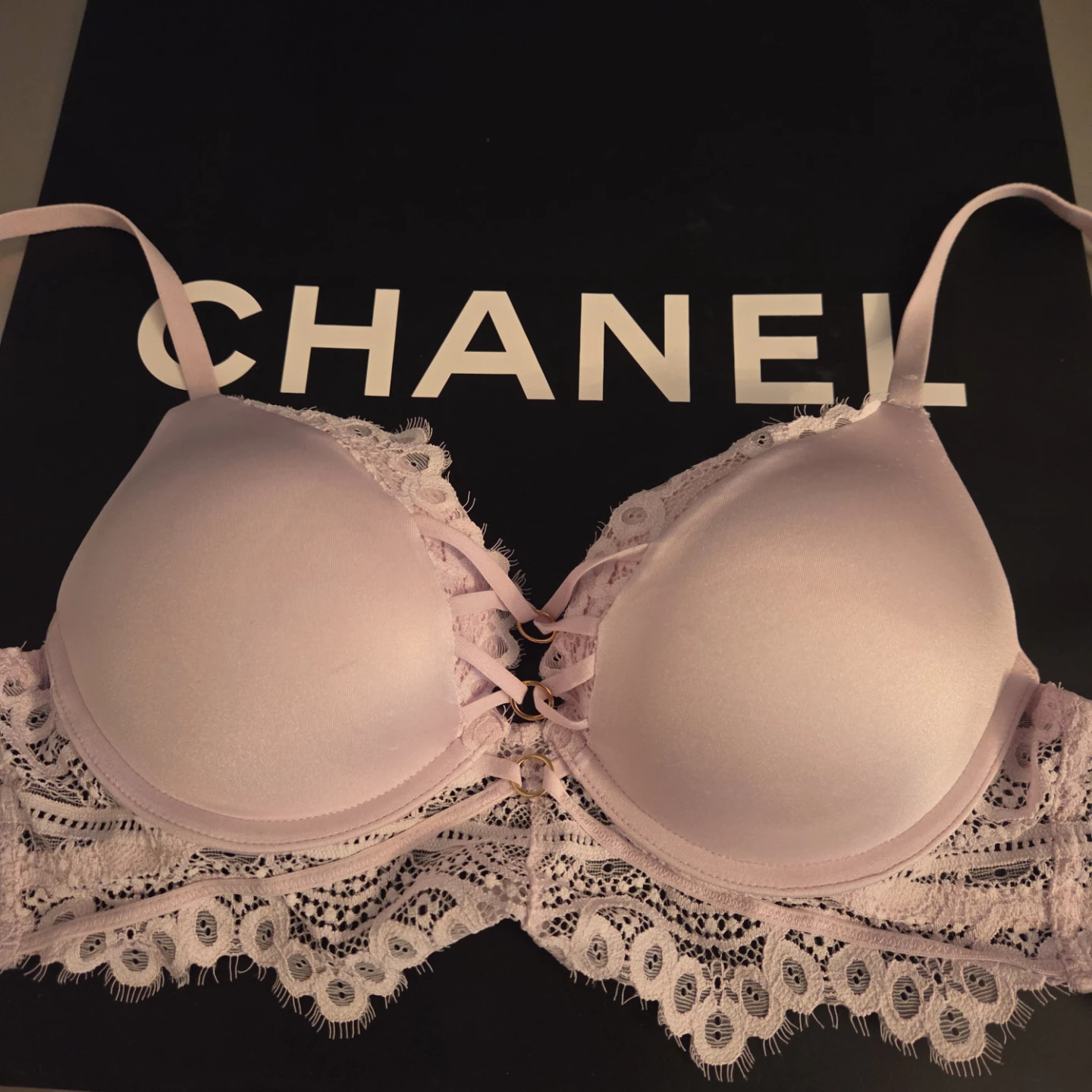 La Senza Pink Lace Push-Up Bra Size 32B