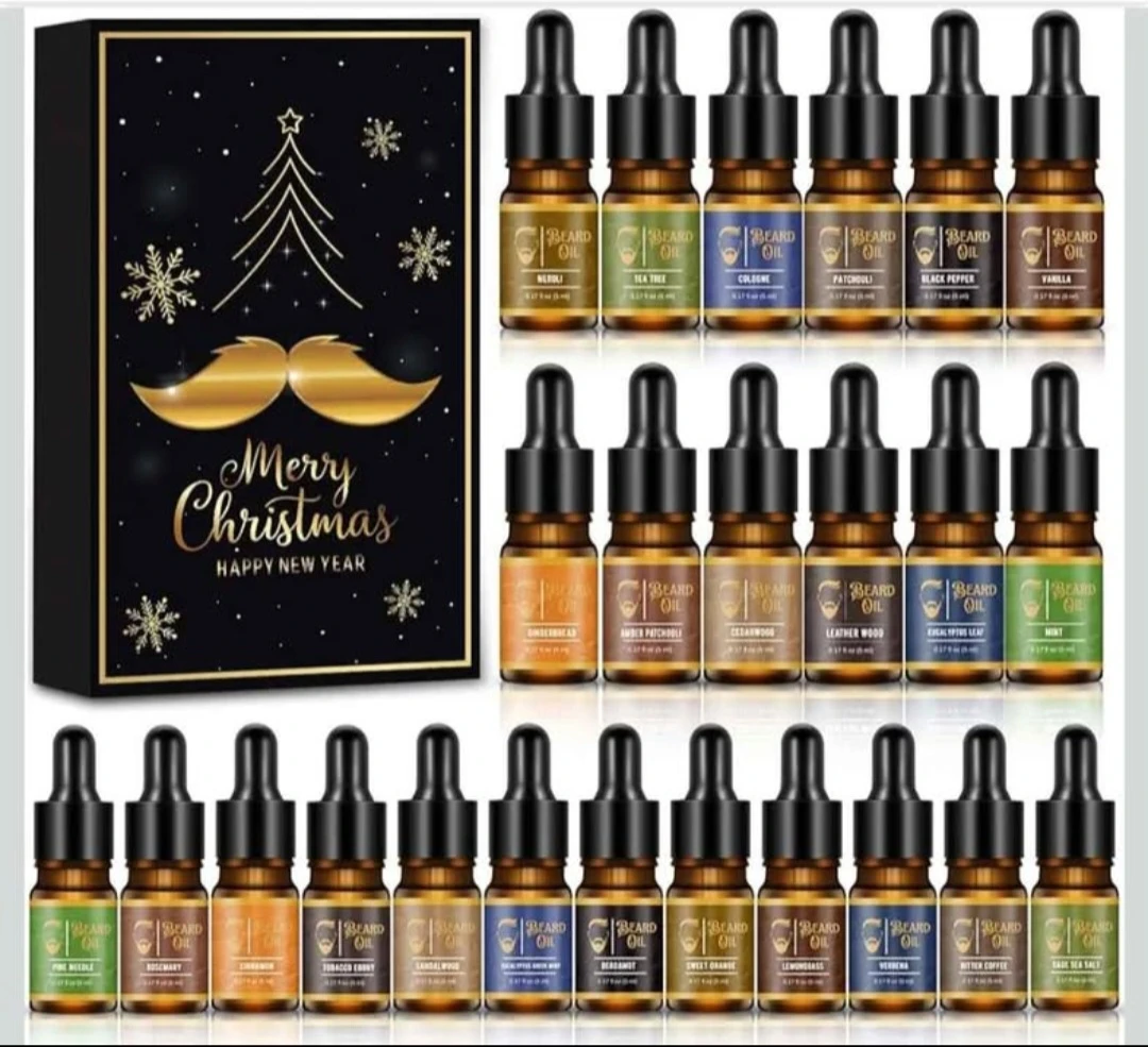 24pcs Beard Oil Advent Calendar 2025, Christmas,birthday ...