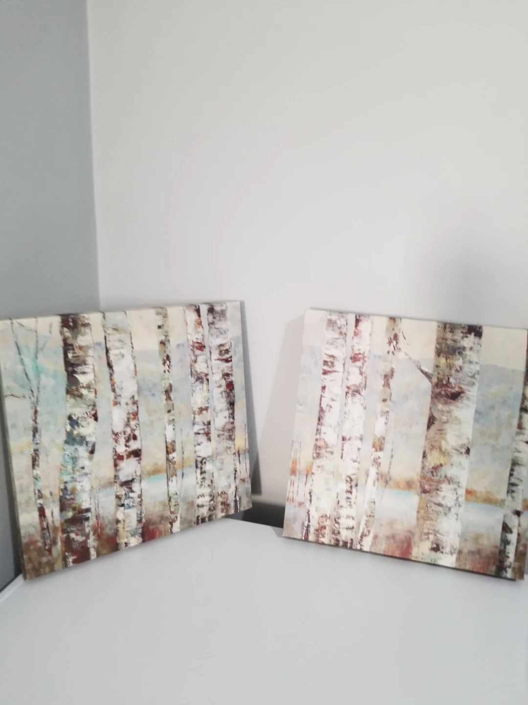 Set of 2 Birch Tree Canvas Wall Art