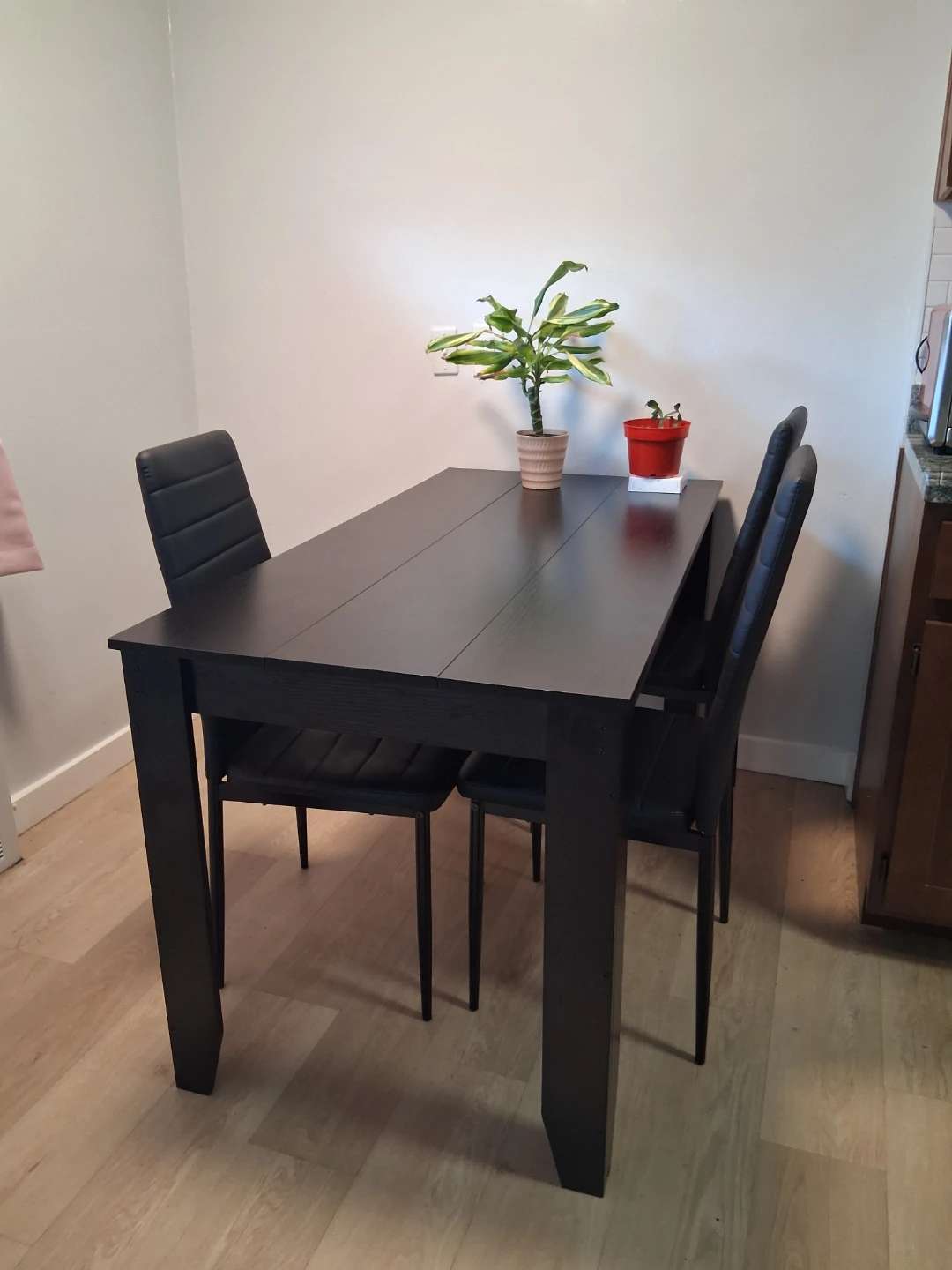 Black Dining Table with 4 Chairs