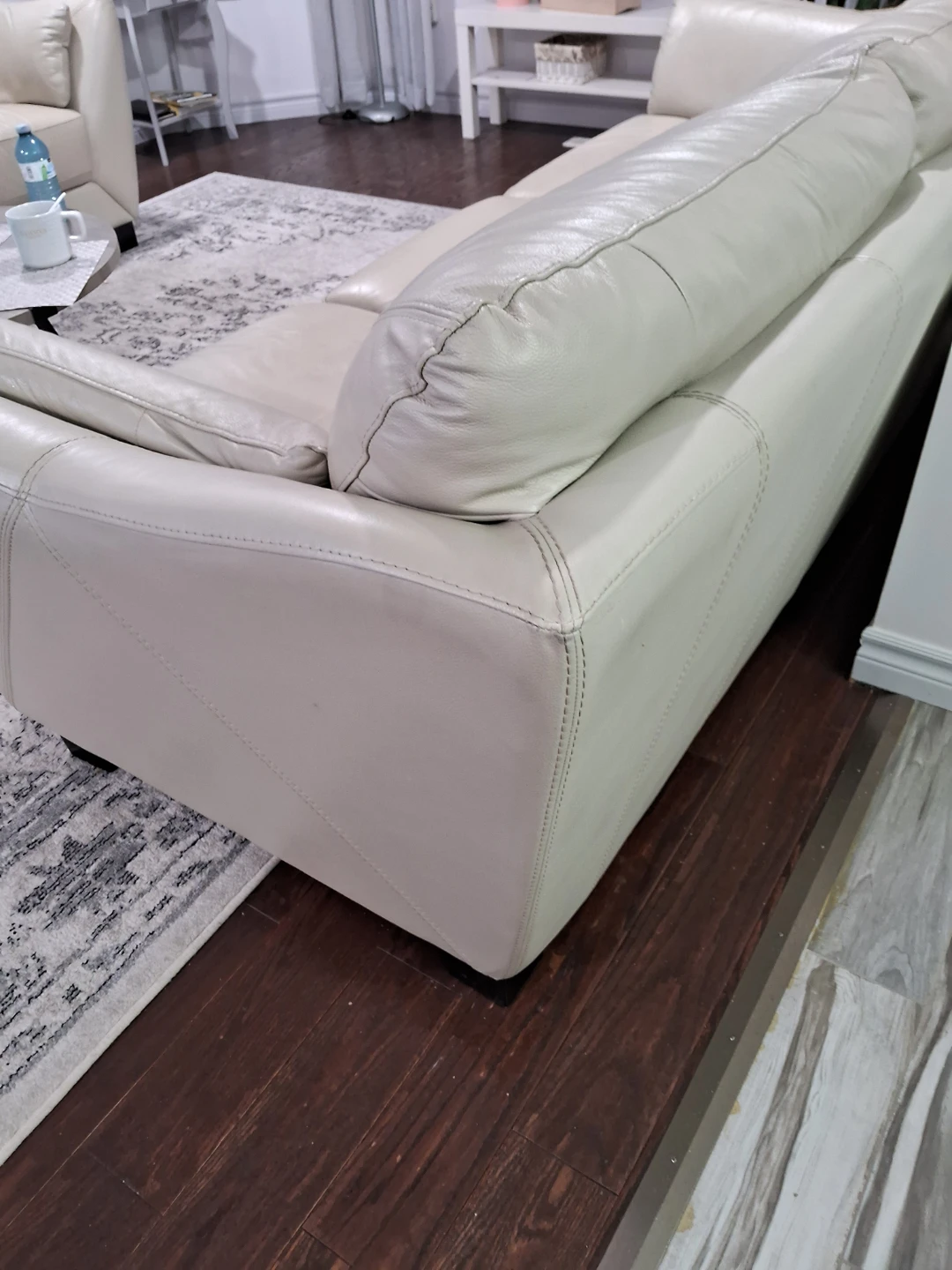 Beige Leather Sofax2