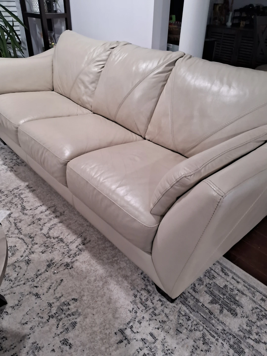 Beige Leather Sofax2 - photo 4