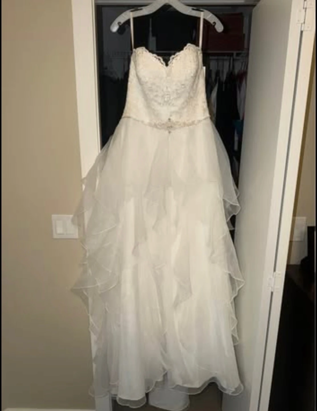 White Strapless Wedding Dress - Size 10 - photo 2