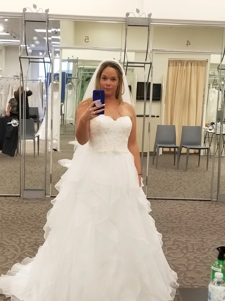 White Strapless Wedding Dress - Size 10 - photo 4