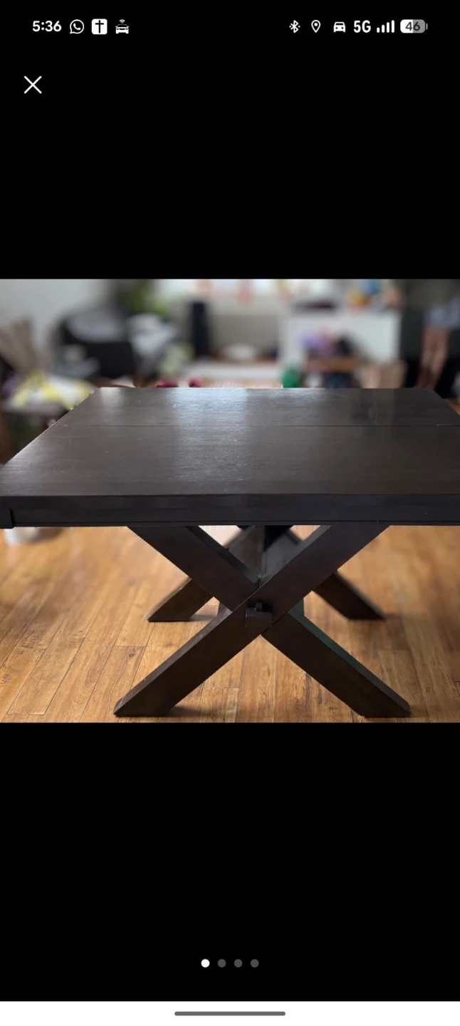 Set of 4 Dark Wood Counter Height Chairs - photo 3