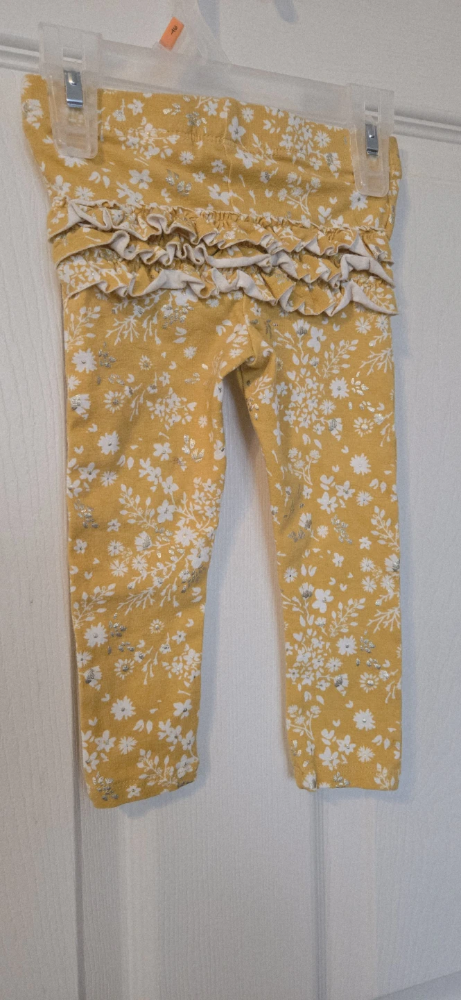 Baby Girl Leggings 18M Yellow Floral Ruffle - photo 4