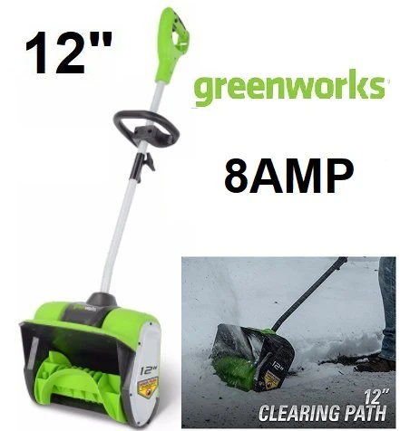 Greenworks 8 Amp 12-Inch Electric Corded Snow Shovel