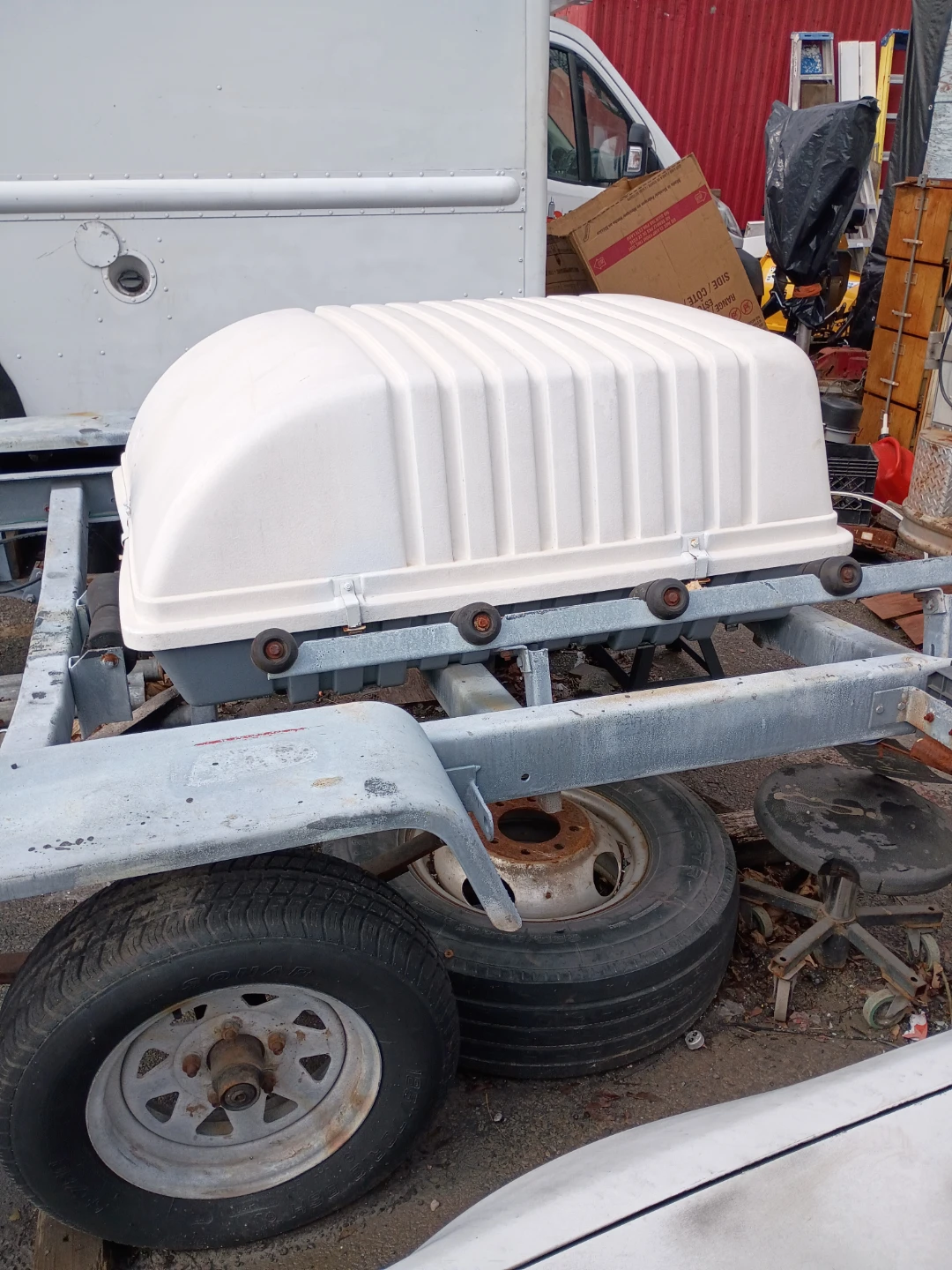 White Cargo Carrier Cargo Box Trailer Top