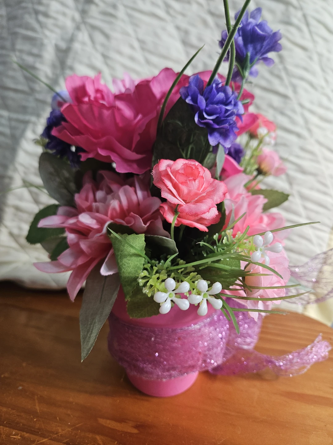 Artificial Flower Arrangement in Pink Pot