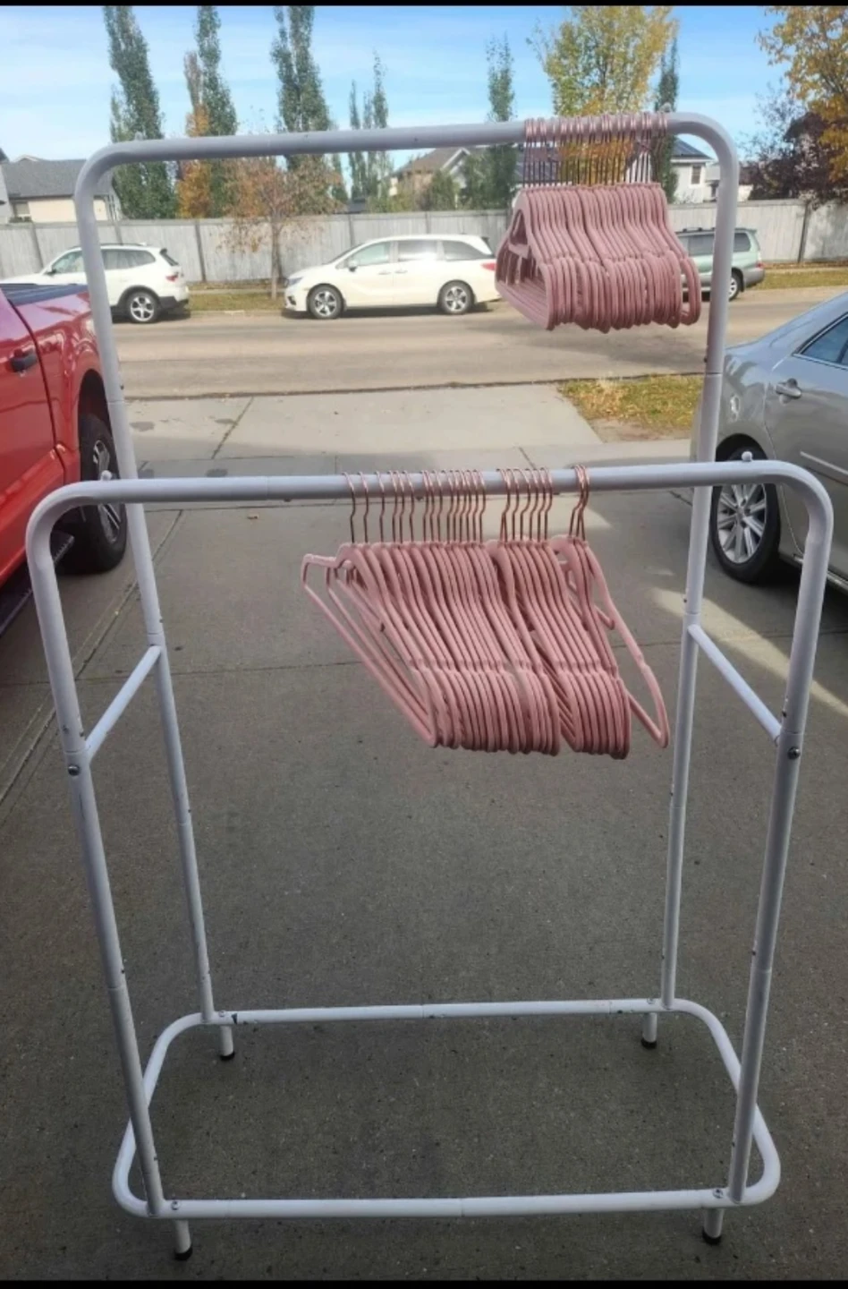 Two tier clothing rack