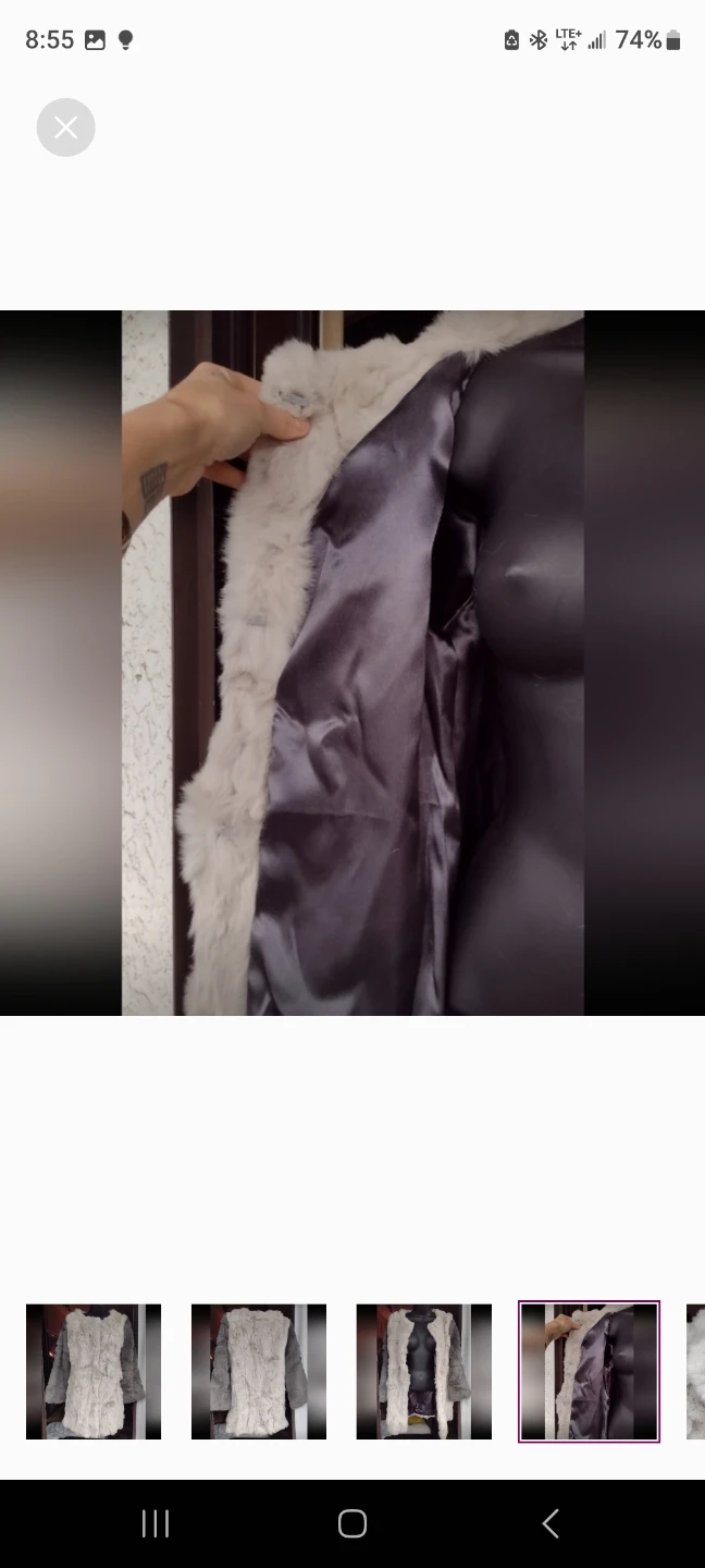 Fur Coat - Grey and Cream - photo 4