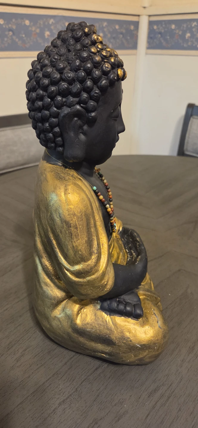 Sitting Buddha Statue - Black and Gold - photo 3