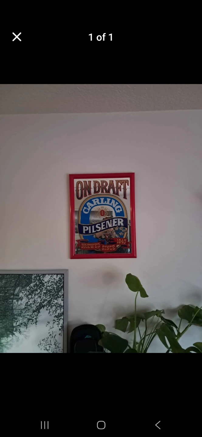 Carling Pilsener "On Draft" Mirror Sign