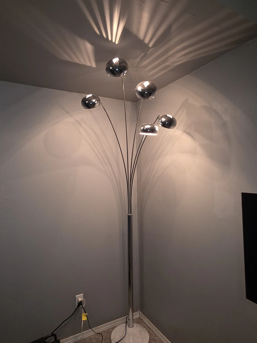 Chrome Arc Floor Lamp with 5 Heads - photo 2