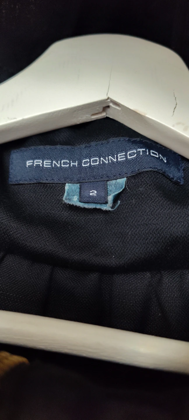 French Connection Black Hooded Jacket Size 2 - photo 3