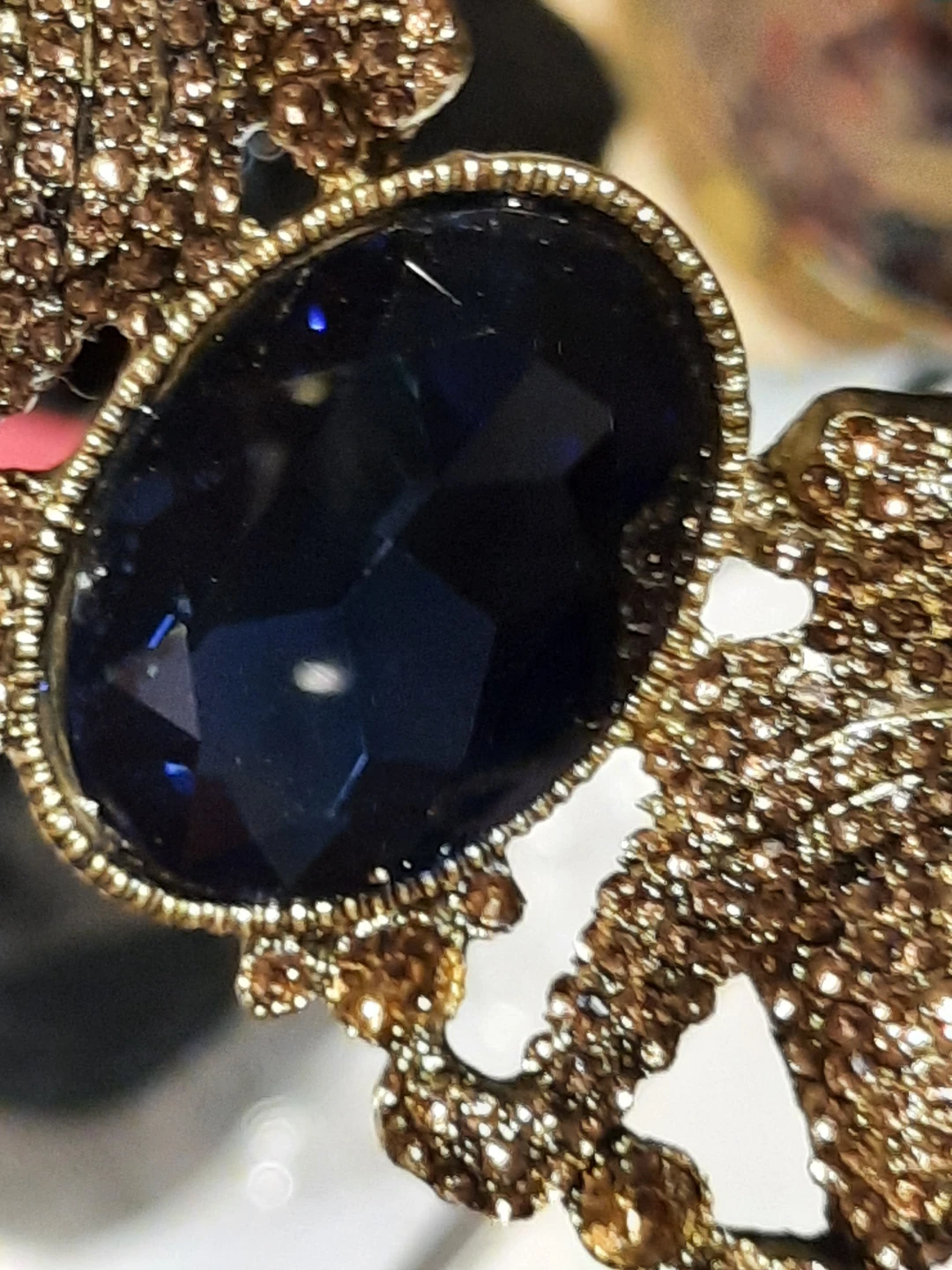 Vintage Victorian style necklace collar blue stone - photo 2