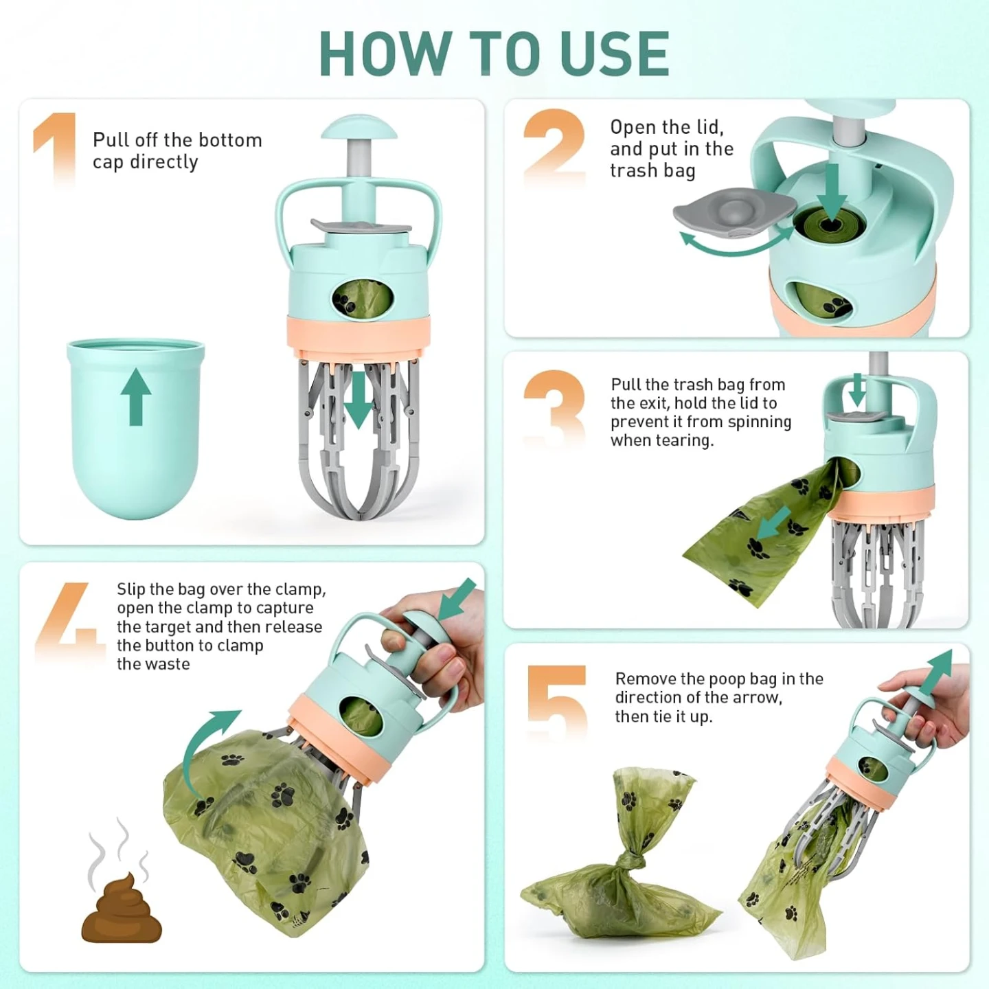 Pet Waste Pickup Tool with Strap - photo 4