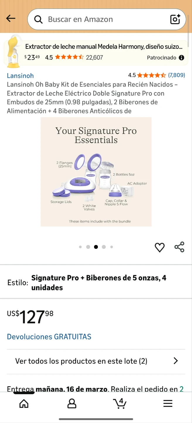 Lansinoh Signature Pro Double Electric Breast Pump - photo 4