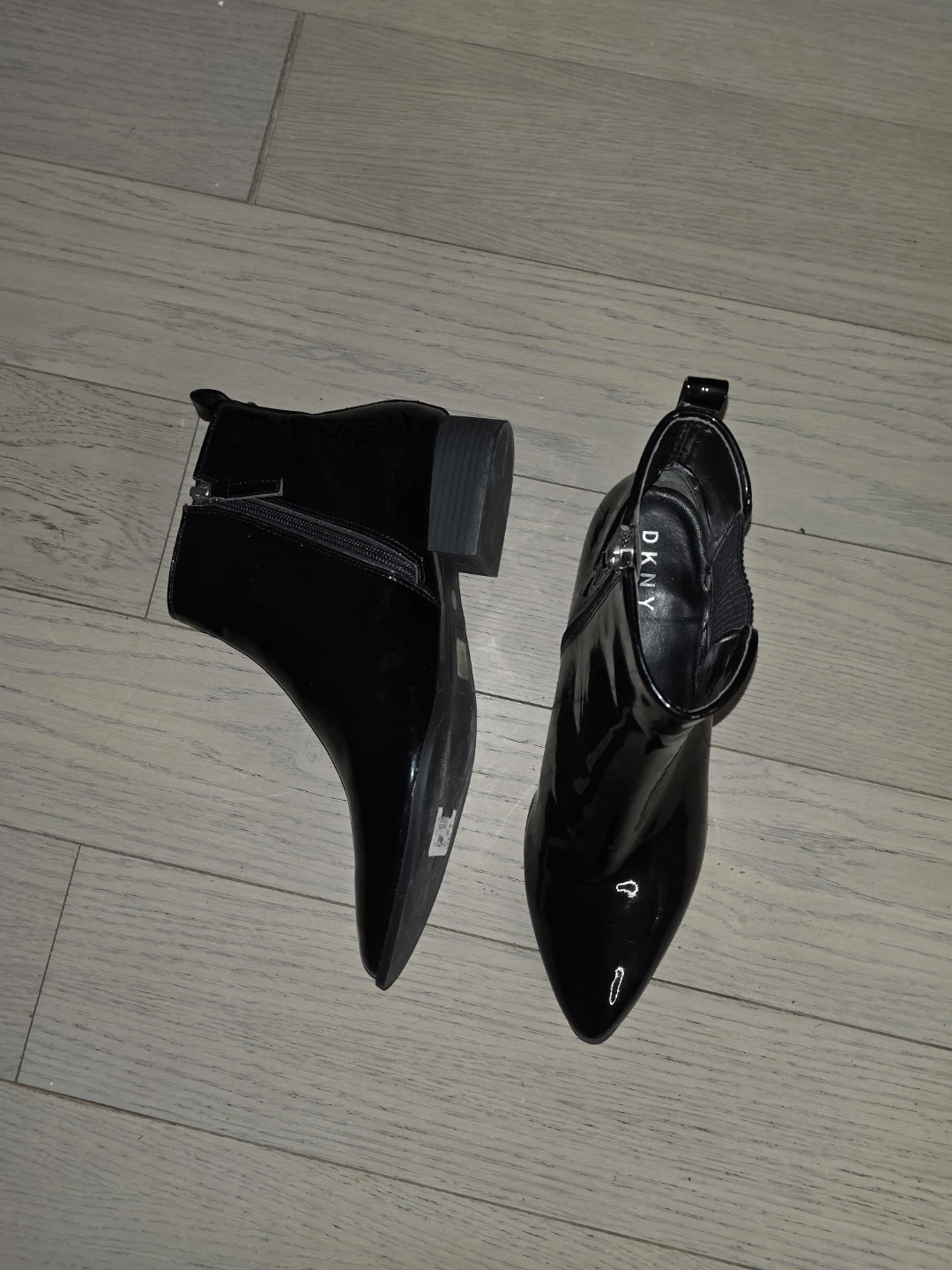 DKNY Black Patent Ankle Boots - Size 9 - photo 3
