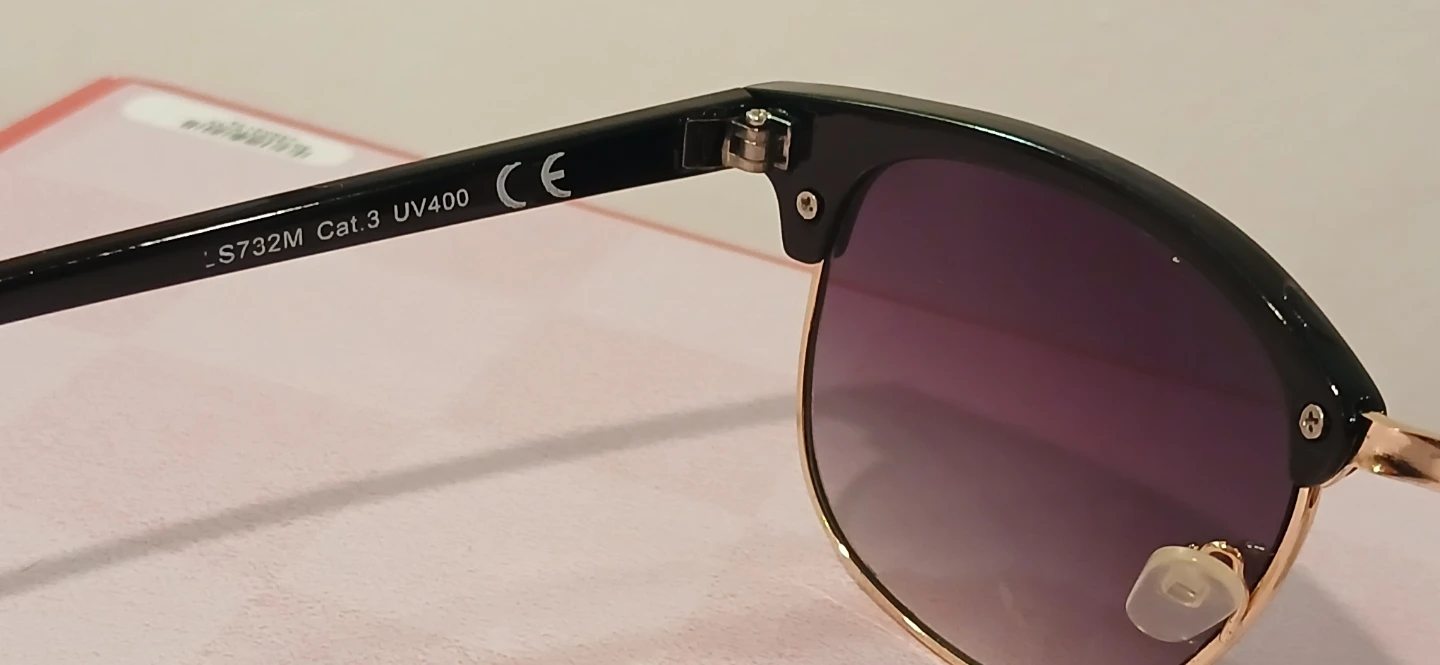 Black Clubmaster Sunglasses with Gold Accents - photo 3