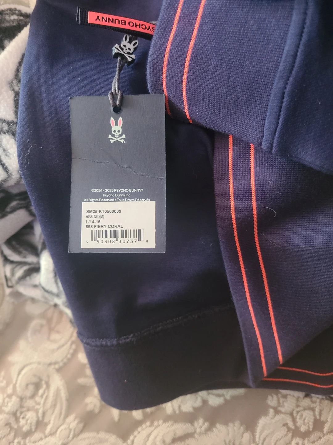 Psycho Bunny Navy & Coral Track Jacket - photo 2