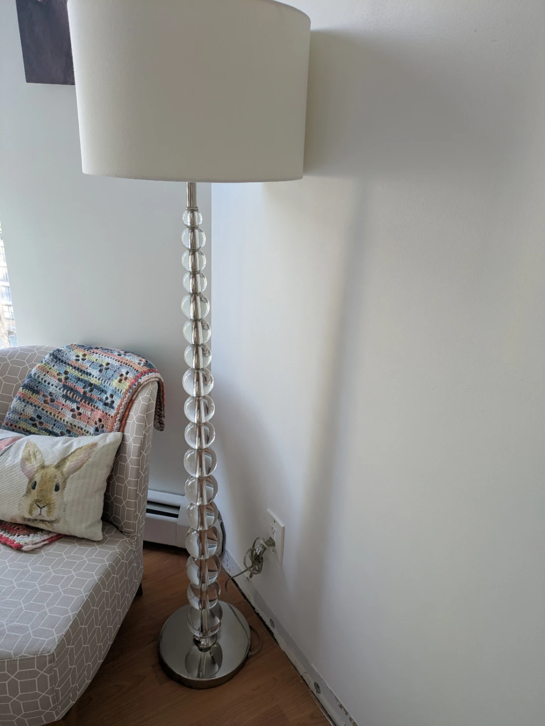 Floor Lamp with Beaded Column