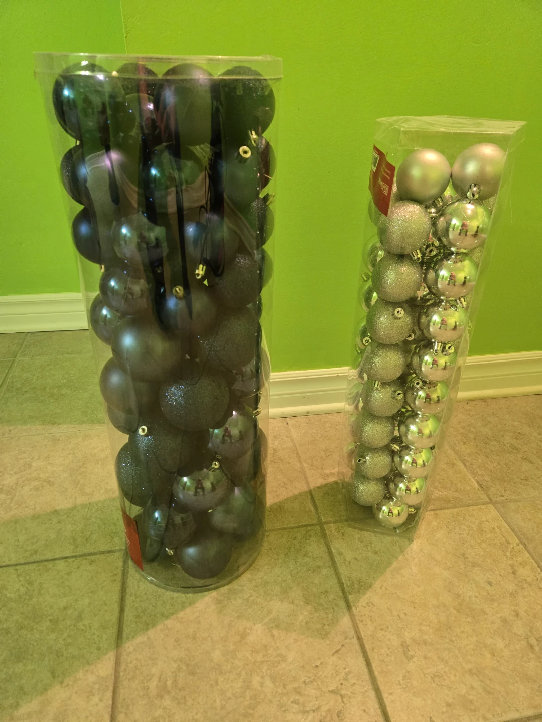 Set of 2 Christmas Ornament Tubes
