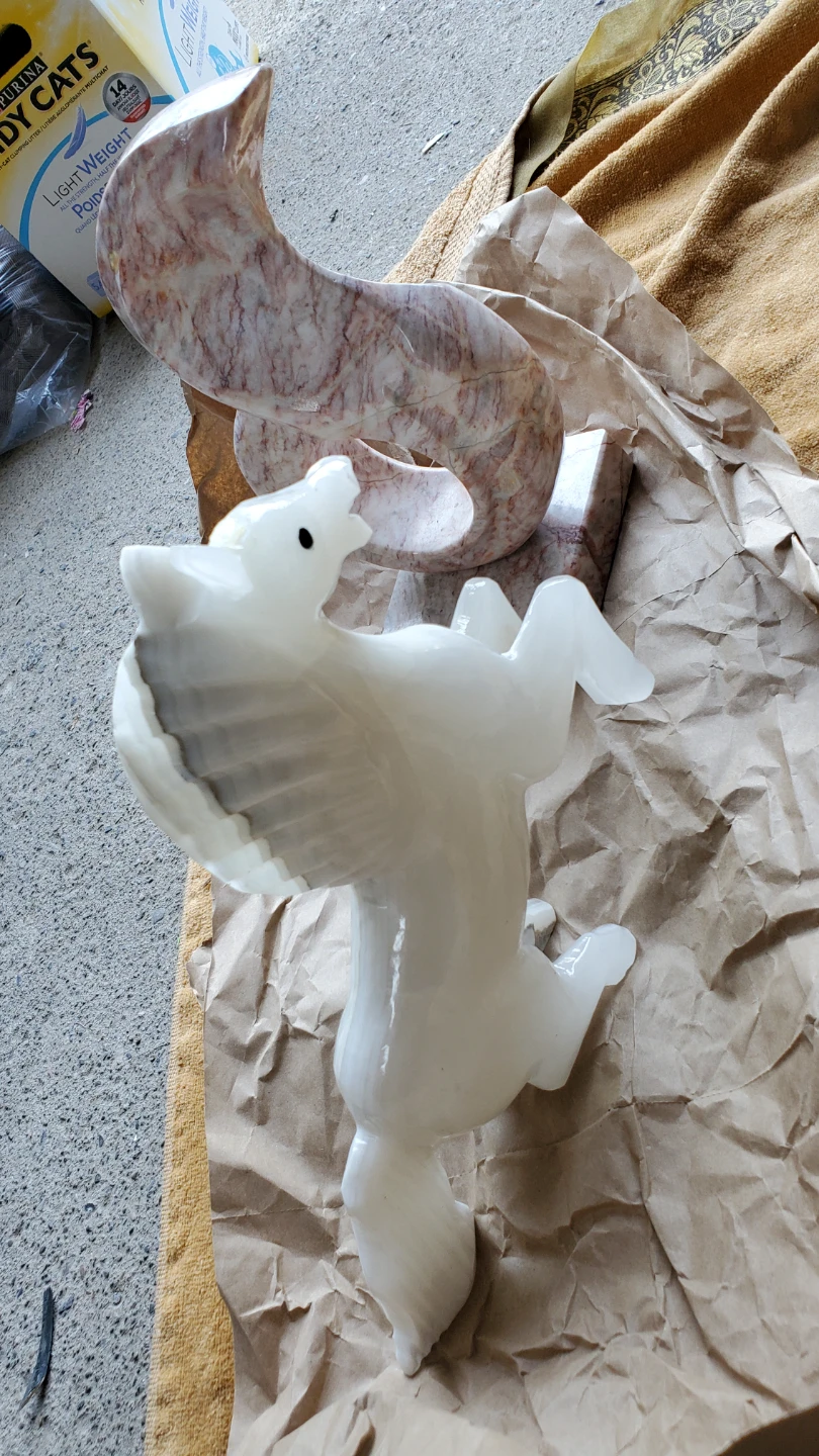 White Horse and Marble Sculpture Set - photo 3