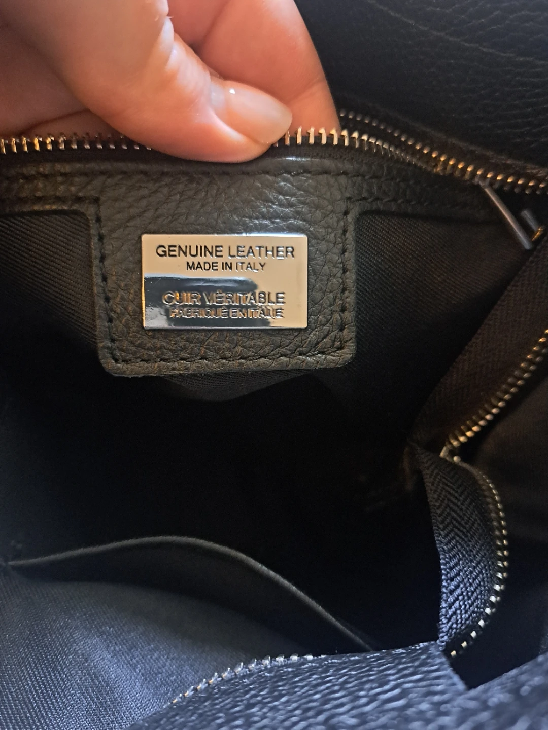Black Genuine Leather Tote Bag - photo 4