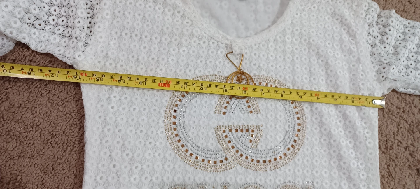 White Lace Tunic with Embellished Logo - photo 4