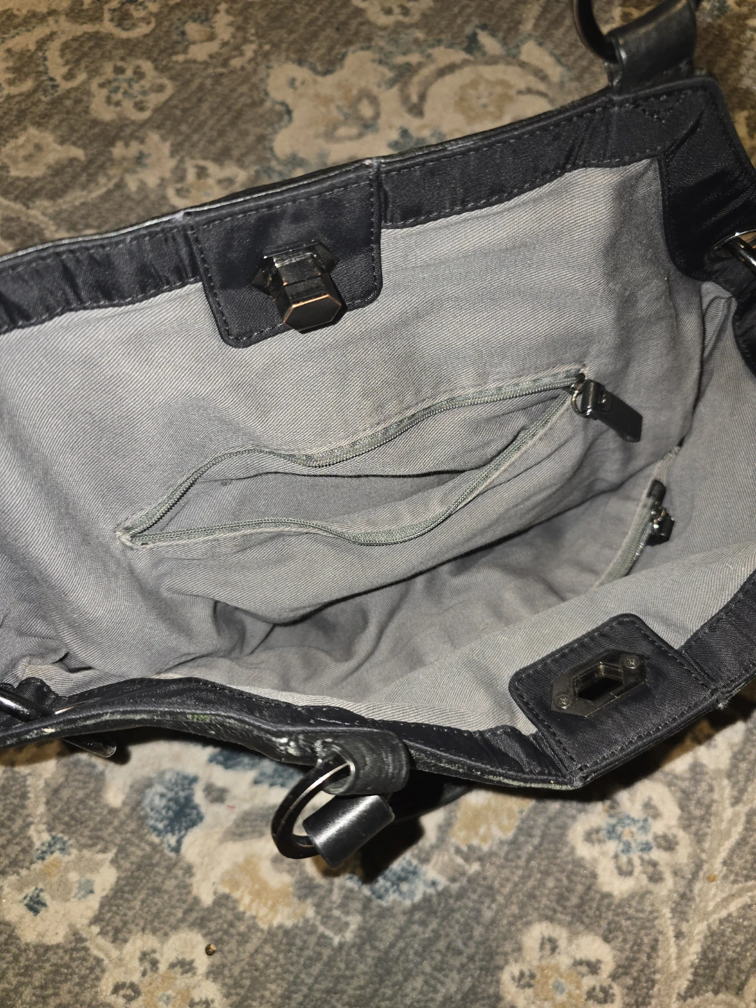 Black Nylon and Leather Shoulder Bag - photo 3