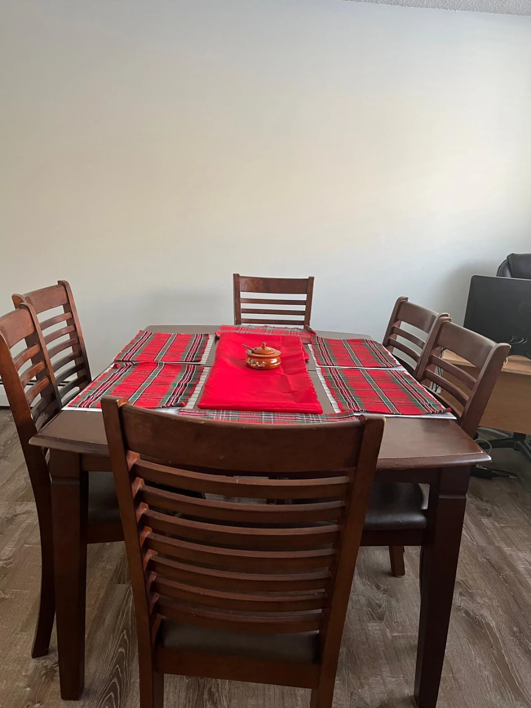 Wooden Dining Table with 6 Chairs