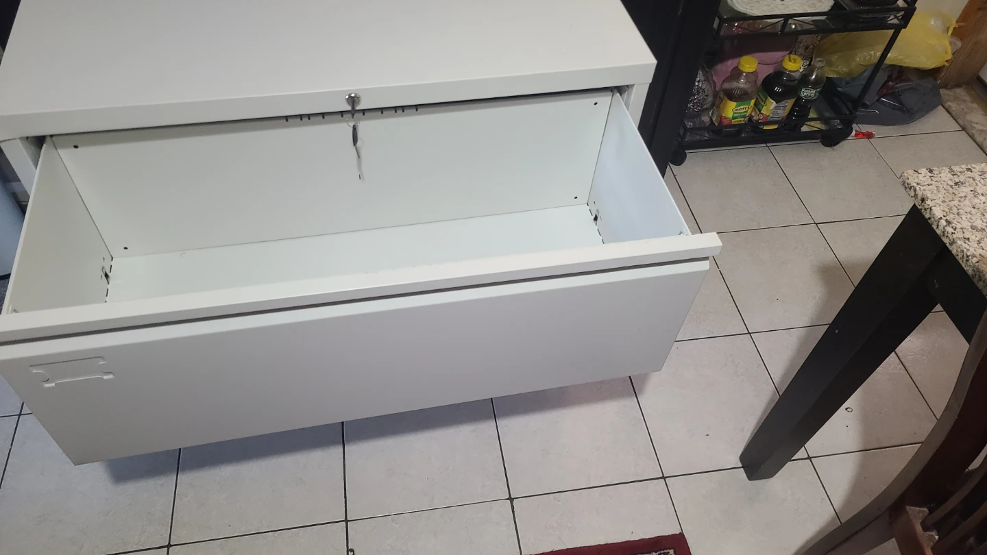 White 2-Drawer Metal Filing Cabinet - photo 3
