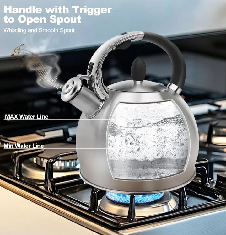 BAERFO Stainless Steel Stovetop Whistling Kettle - photo 3