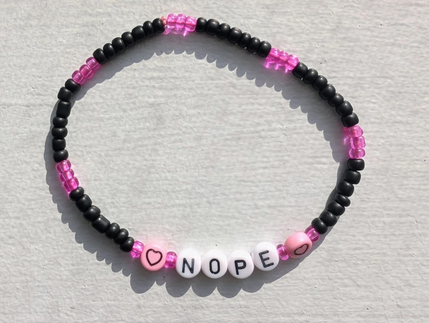 Hand-Made Beaded Bracelet "Nope"