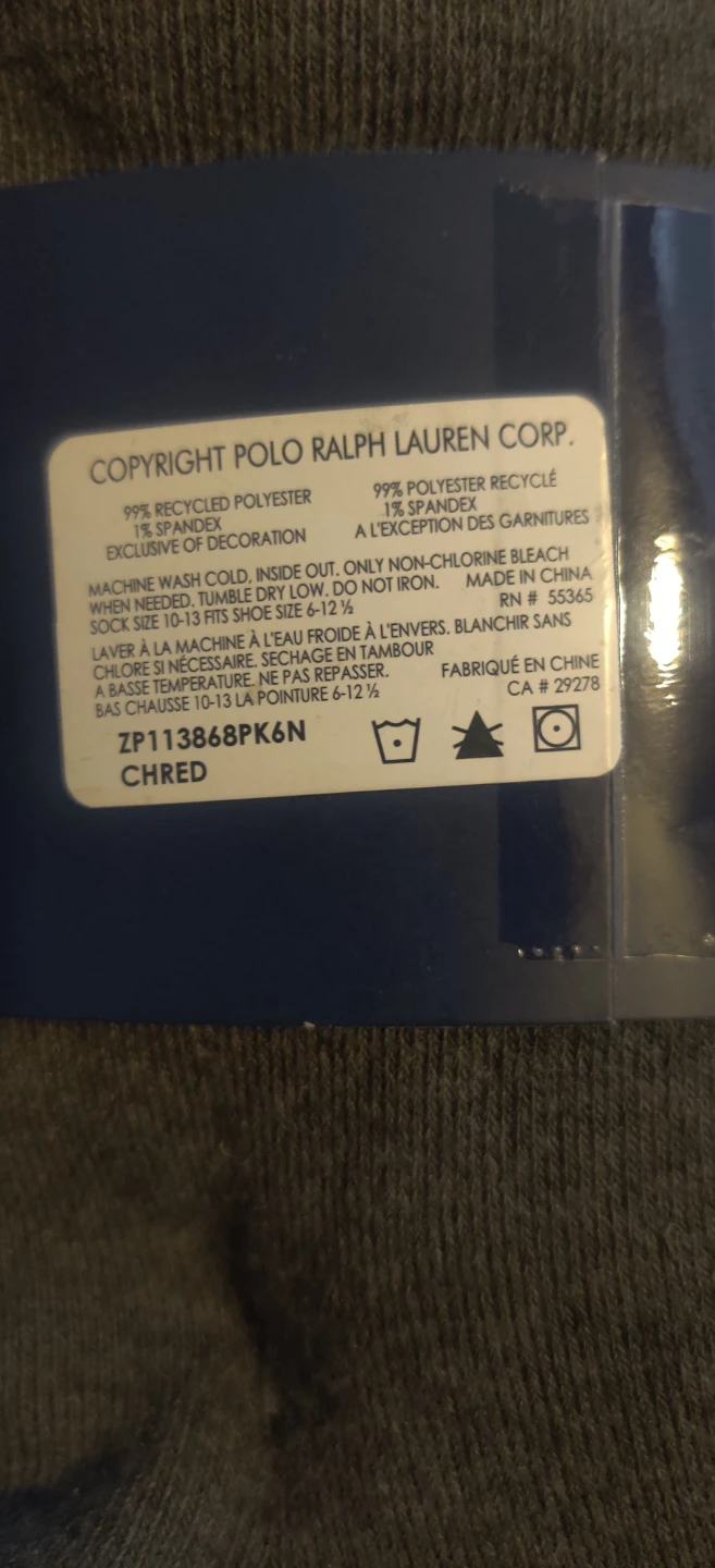 Polo Ralph Lauren 6 Pairs Classic Sport Socks Size 6-12.5 - photo 2