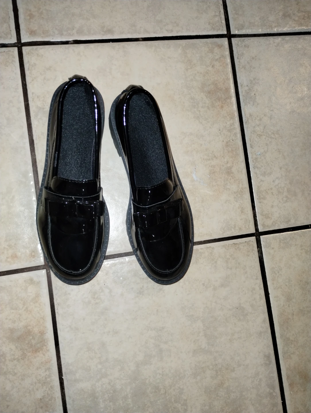 Black Patent Loafer Shoes
