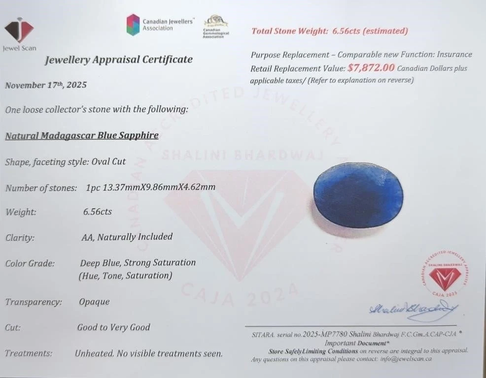 6.56Ct Natural Madagascar Blue Sapphire - photo 2