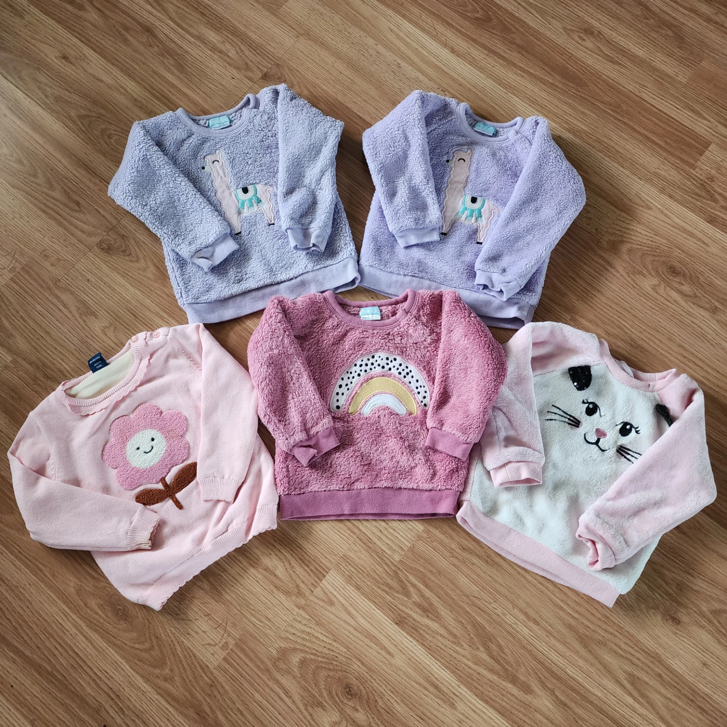 Toddler 2T Girls Fleece Sweaters x 5