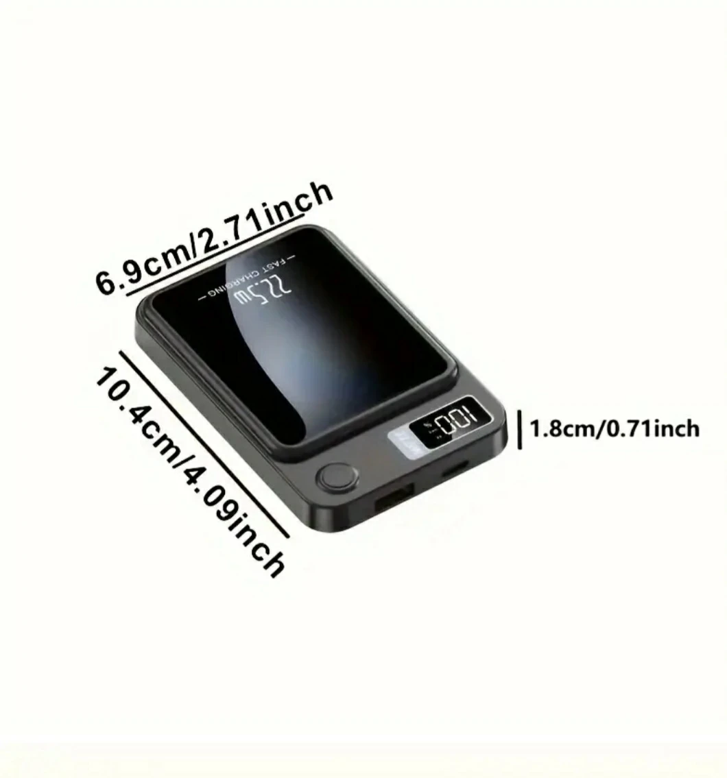 sleek power bank, magnetic charge 5000mah - photo 2