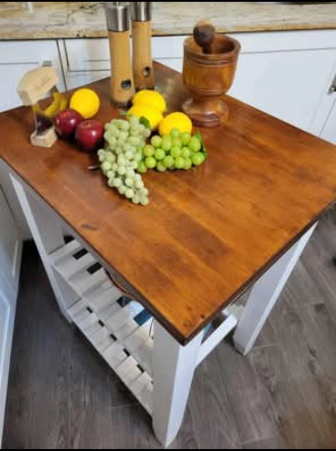 Kitchen Island Cart with Shelving - photo 2