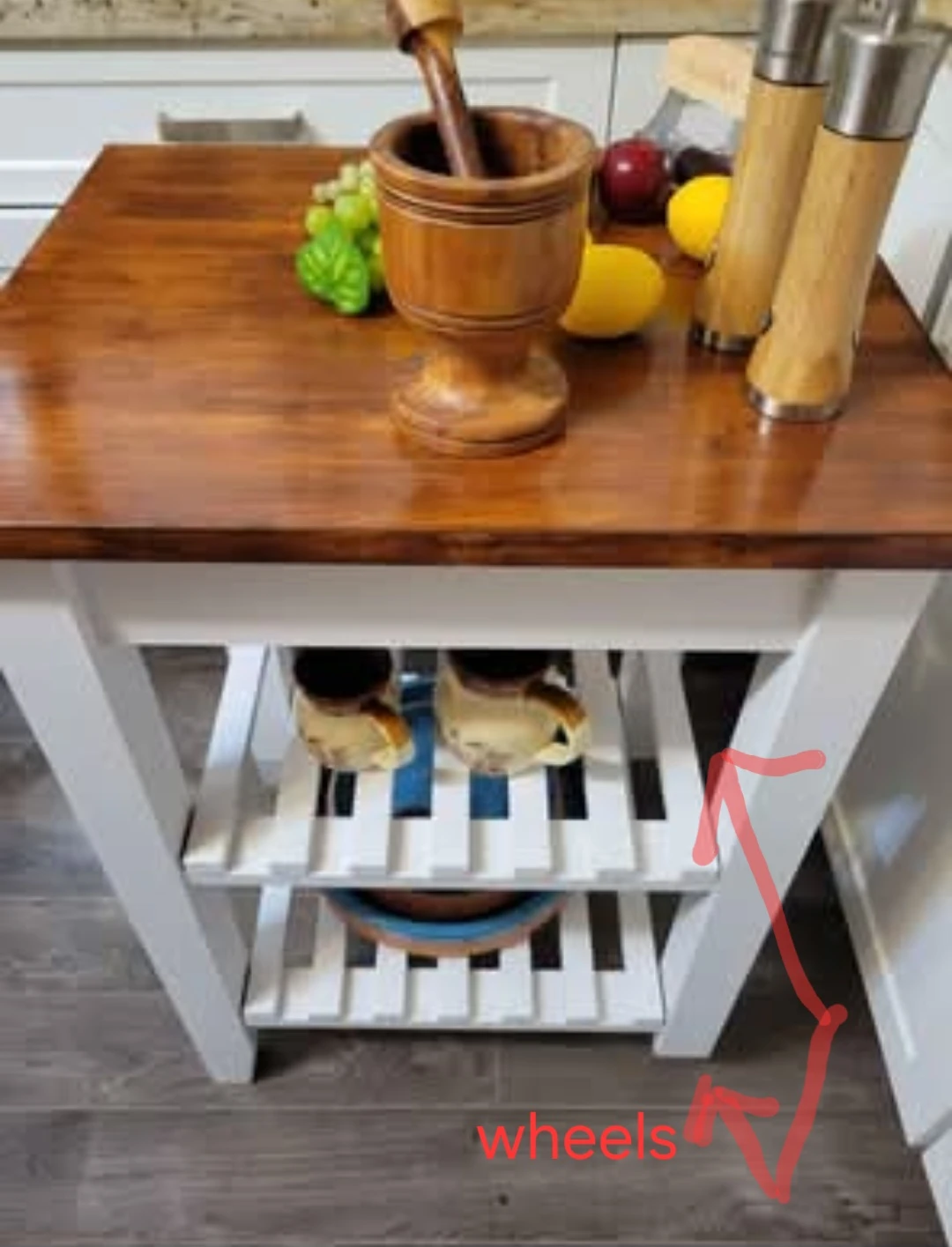 Kitchen Island Cart with Shelving - photo 4