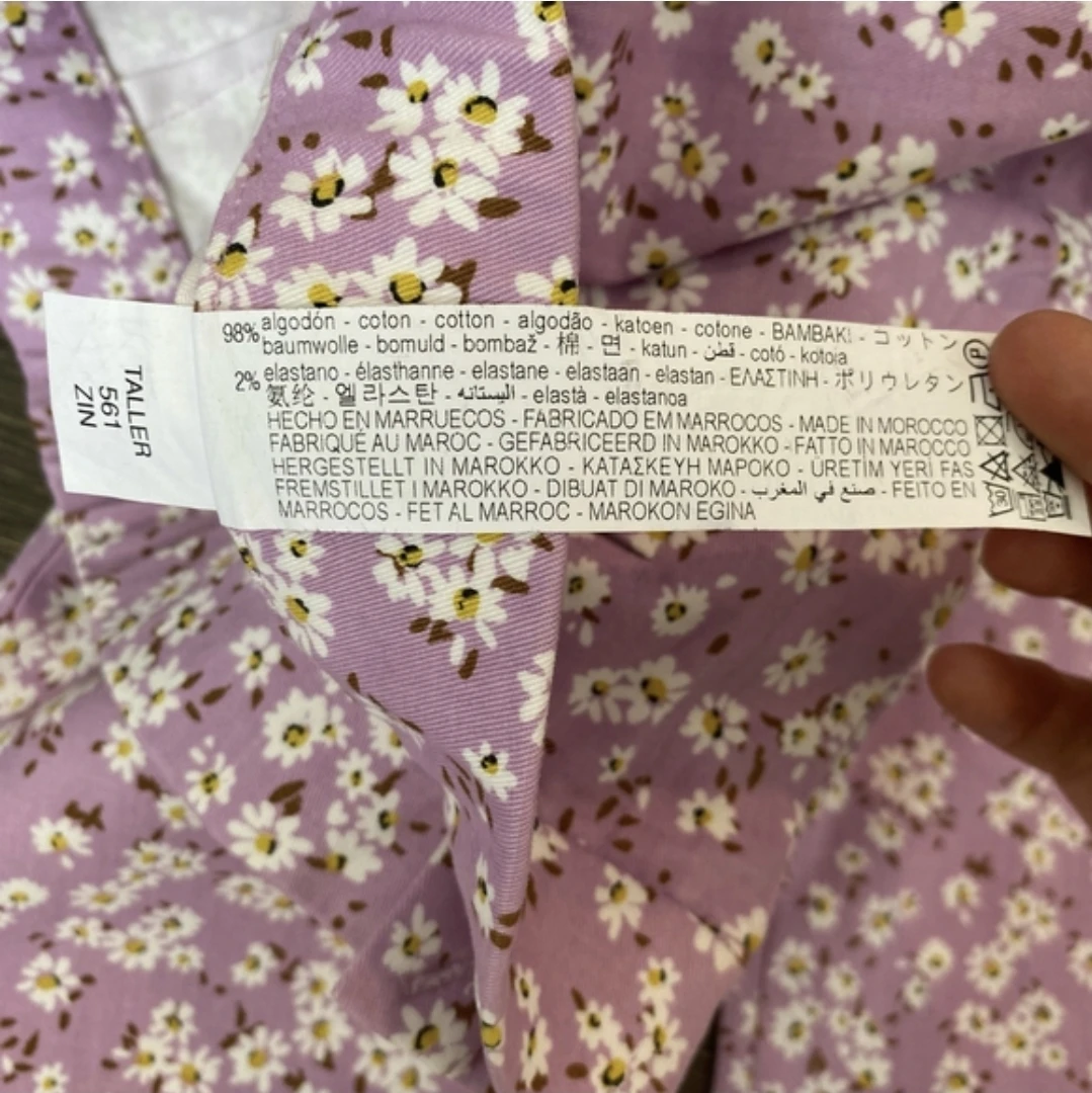 ​Zara Purple Floral Cropped Flare Pants - NWOT - photo 4