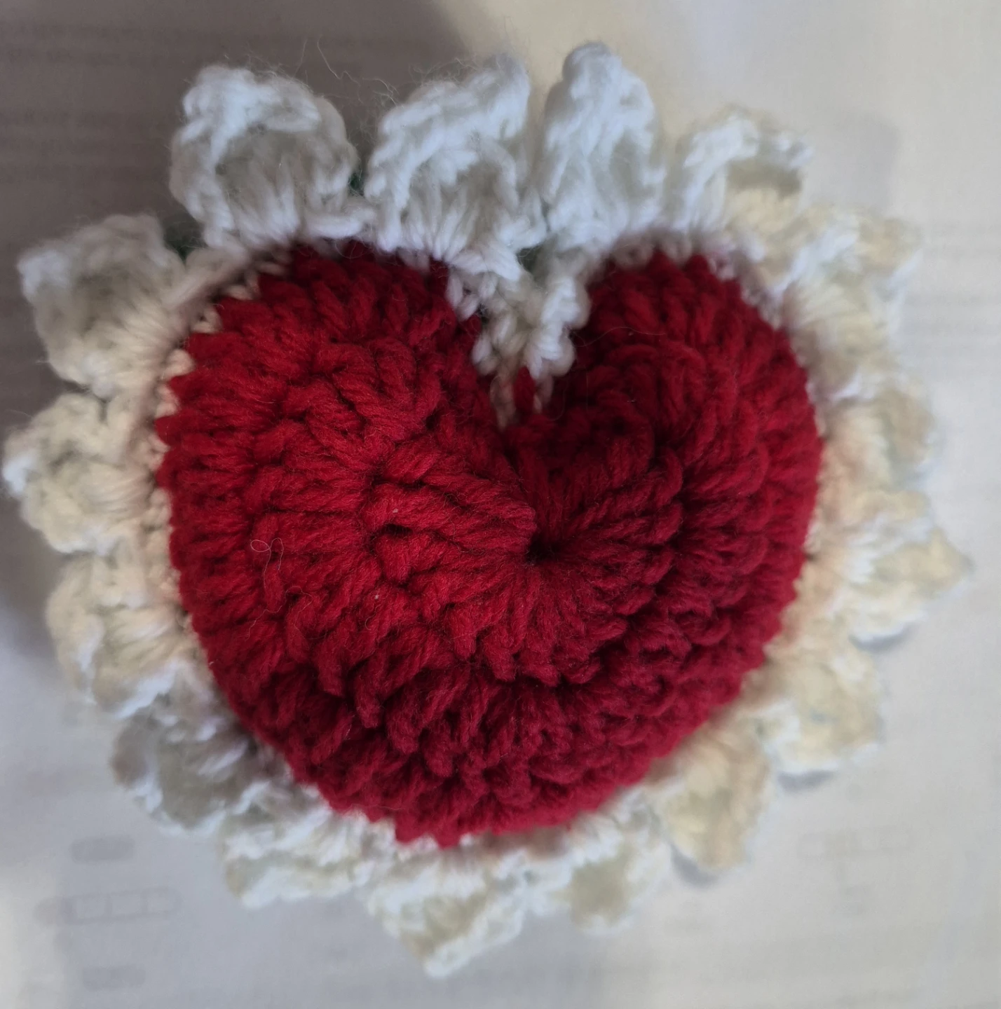Crocheted Heart Keychain